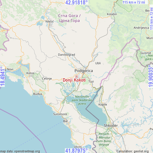 Donji Kokoti on map