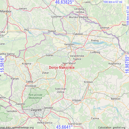 Donje Makojišće on map