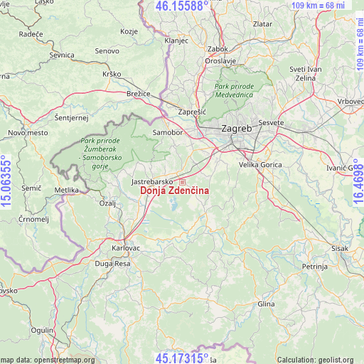 Donja Zdenčina on map