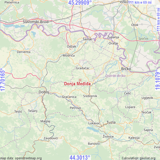 Donja Međiđa on map