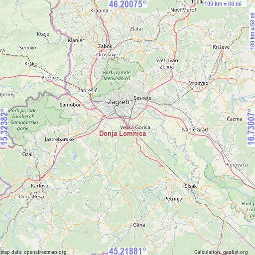Donja Lomnica on map