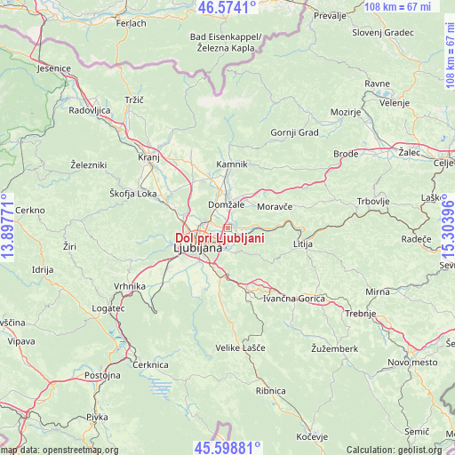 Dol pri Ljubljani on map