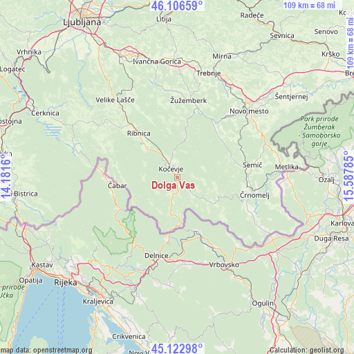 Dolga Vas on map