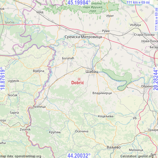 Dobrić on map