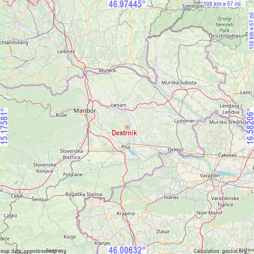 Destrnik on map