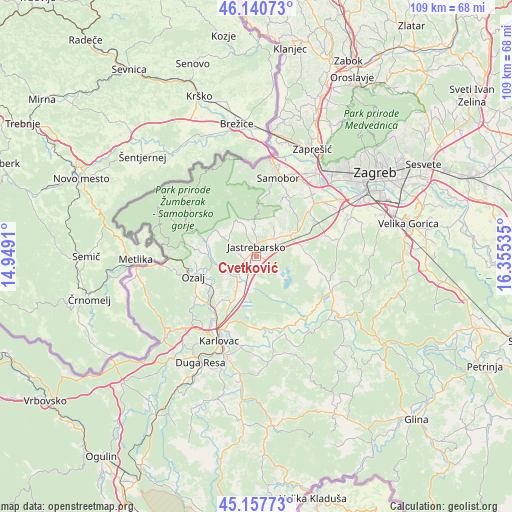 Cvetković on map