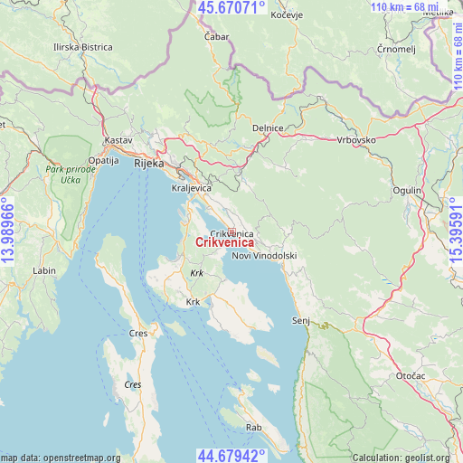 Crikvenica on map