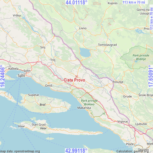 Cista Provo on map