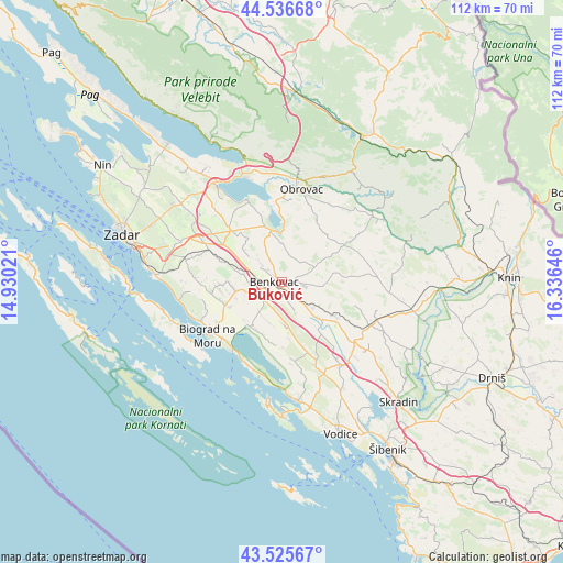 Buković on map