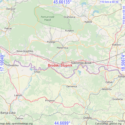 Brodski Stupnik on map
