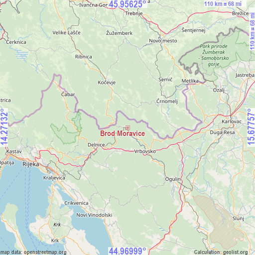 Brod Moravice on map