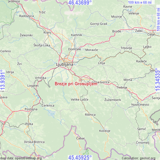 Brezje pri Grosupljem on map