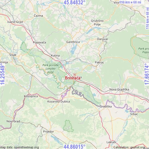 Brestača on map