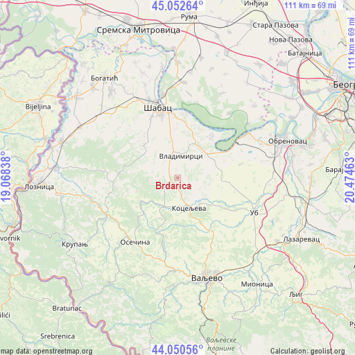 Brdarica on map