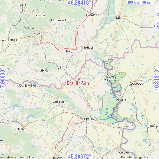 Branjin Vrh on map