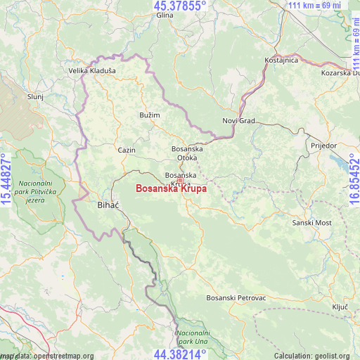 Bosanska Krupa on map