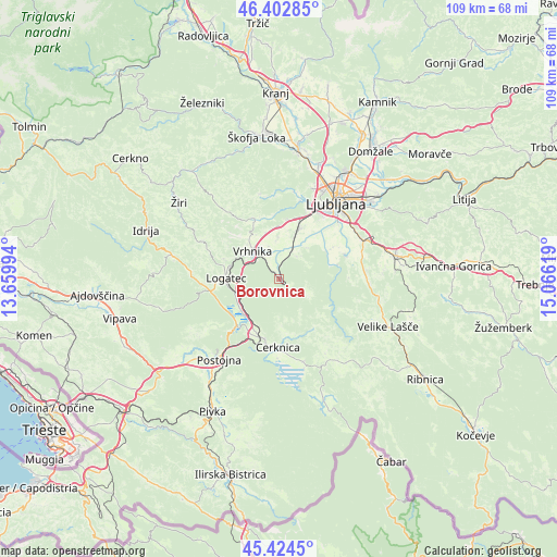 Borovnica on map