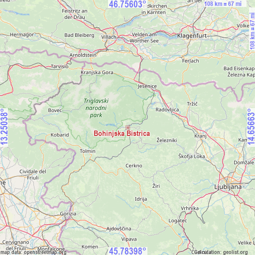 Bohinjska Bistrica on map