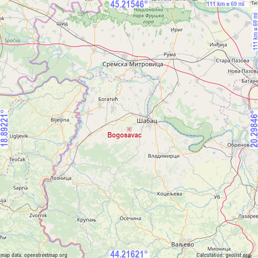 Bogosavac on map