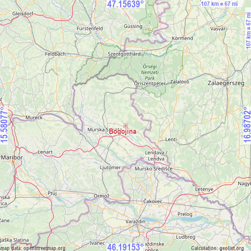 Bogojina on map