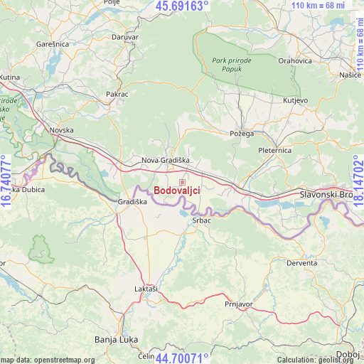 Bodovaljci on map