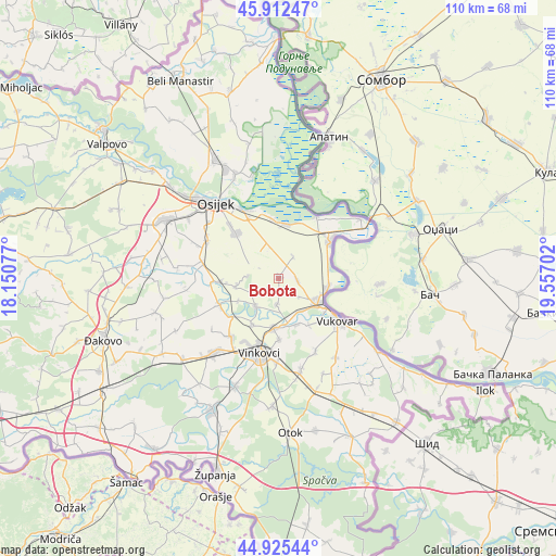 Bobota on map