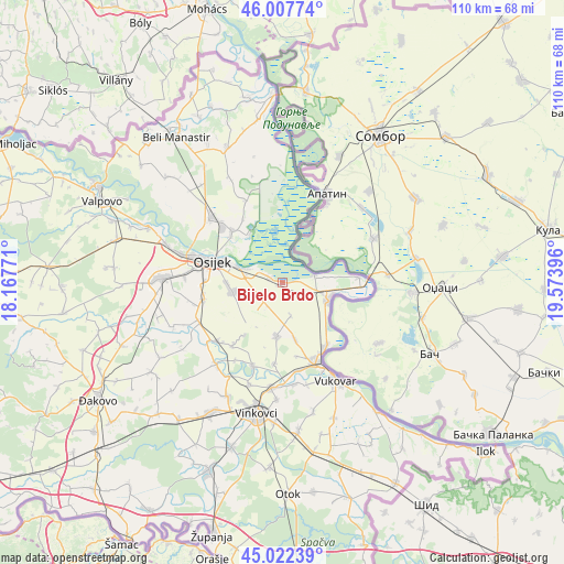 Bijelo Brdo on map