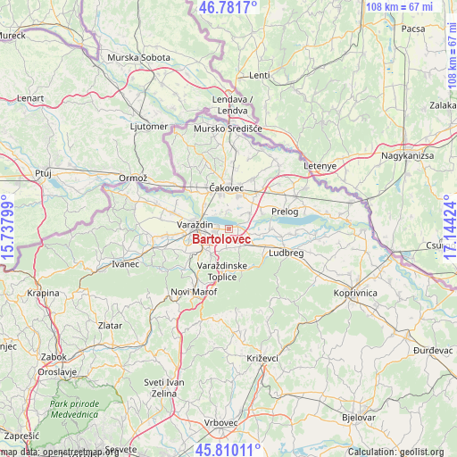 Bartolovec on map