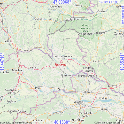 Bakovci on map