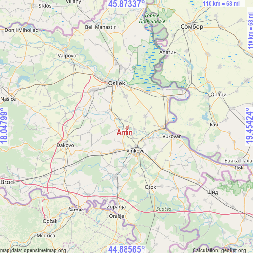 Antin on map