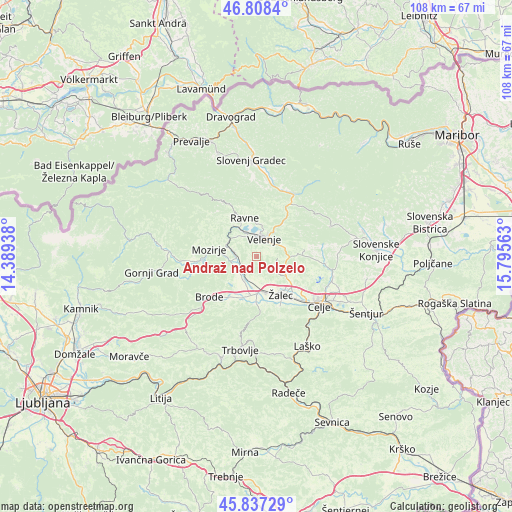 Andraž nad Polzelo on map