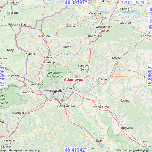Adamovec on map