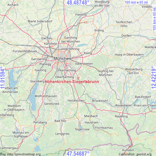 Höhenkirchen-Siegertsbrunn on map