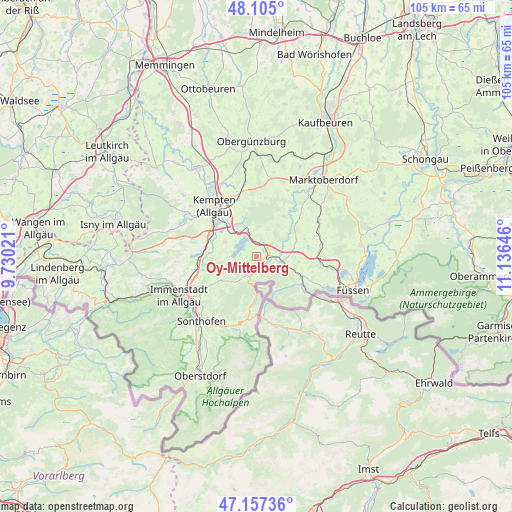 Oy-Mittelberg on map