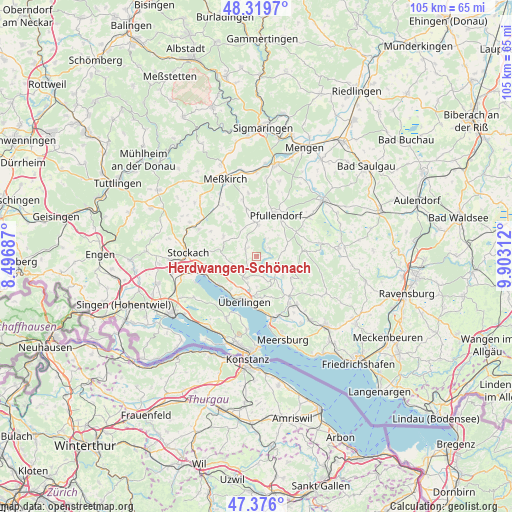 Herdwangen-Schönach on map