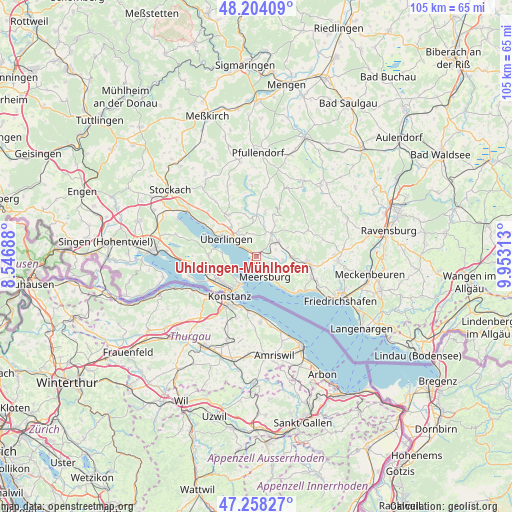 Uhldingen-Mühlhofen on map
