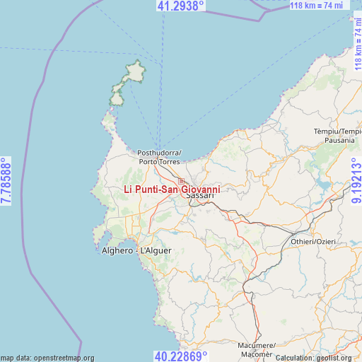 Li Punti-San Giovanni on map
