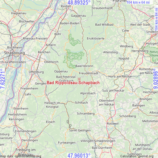 Bad Rippoldsau-Schapbach on map