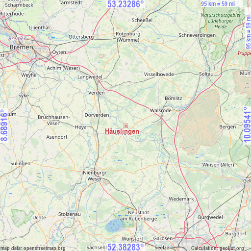 Häuslingen on map