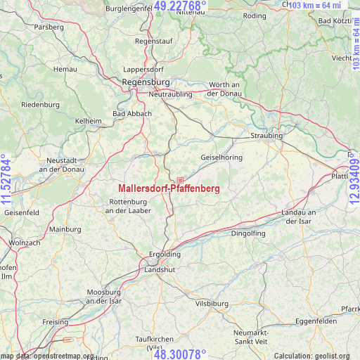 Mallersdorf-Pfaffenberg on map