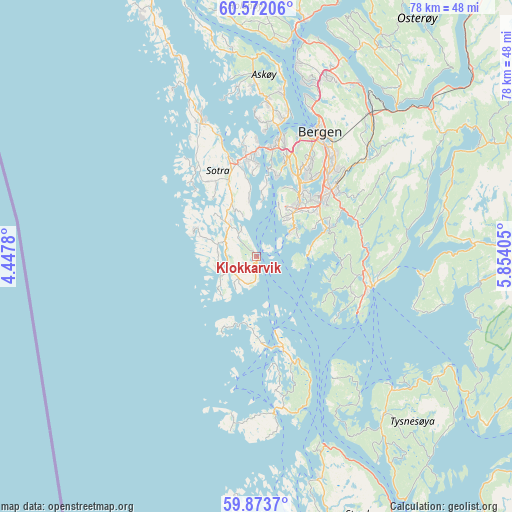 Klokkarvik on map