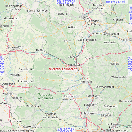 Viereth-Trunstadt on map