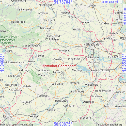 Nemsdorf-Göhrendorf on map