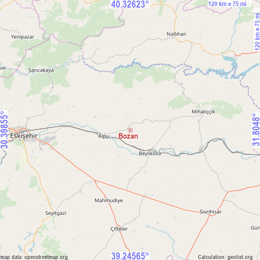 Bozan on map