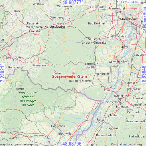 Gossersweiler-Stein on map