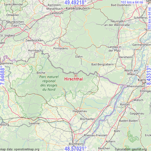 Hirschthal on map