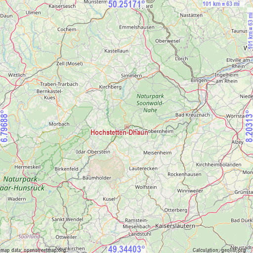 Hochstetten-Dhaun on map