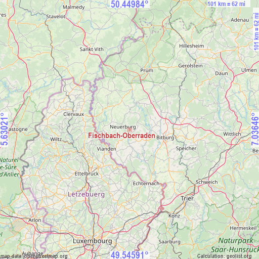 Fischbach-Oberraden on map