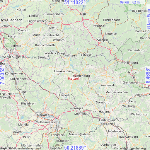 Hattert on map