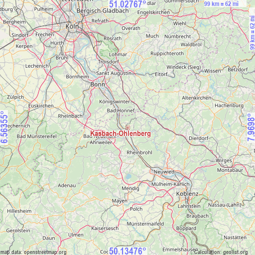 Kasbach-Ohlenberg on map